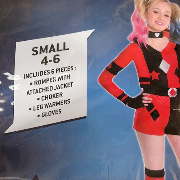 Harley Quinn Black/Red Children’s Costume! New! - Picture 3 of 10
